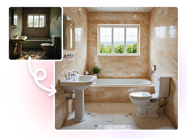 AI Bathroom Transformation Example